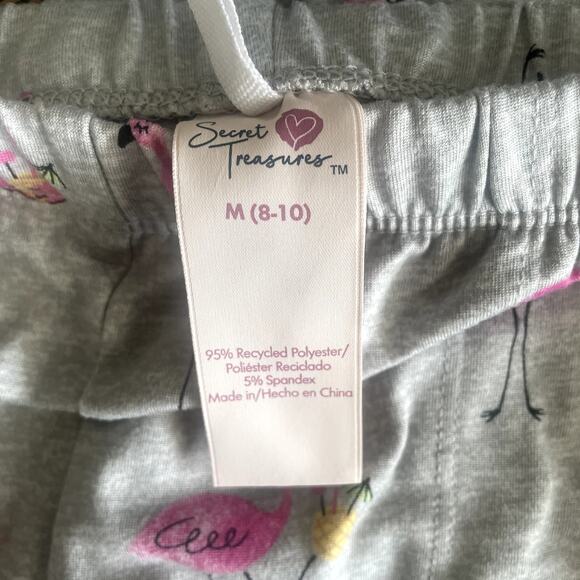Sweet Treasures Flamingo Print Cozy Women's Pajama Sz M 8-10 - Picture 9 of 9
